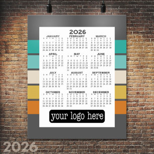 Kalender - Basic Schwarz Weiß Minimal Poster