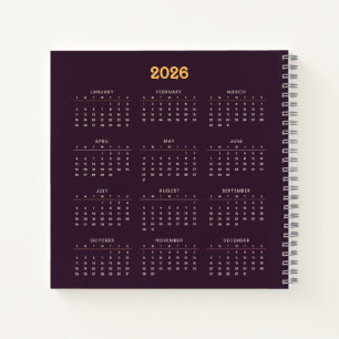 Kalender Begrüßung 2026 Neues Jahr Notizbuch