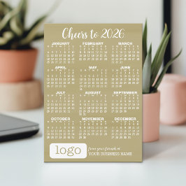 Kalender-Cheers - Gold Dots mit Business-Logo Feiertagskarte