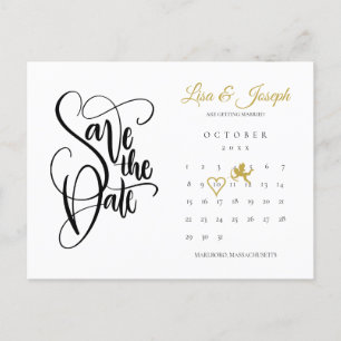 Kalender Cupid Gold Liebesherz Termin merken Postkarte
