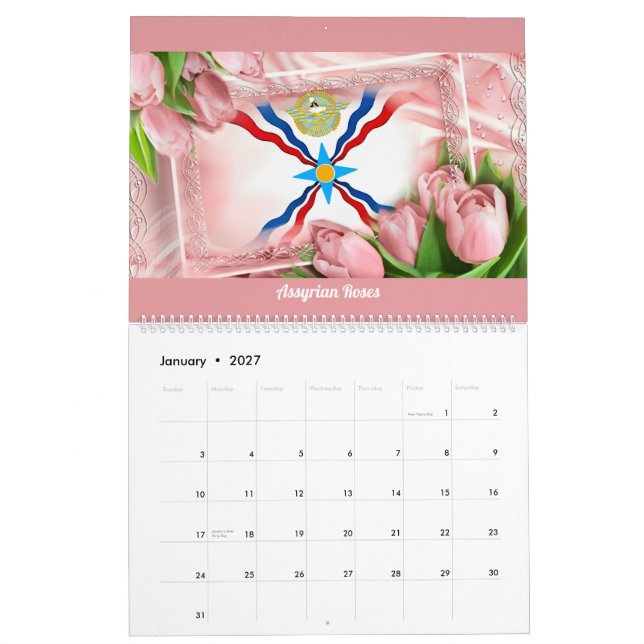 Kalender der assyrischen Rose 2024 (Jan 2027)