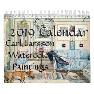 Kalender der Carl Larsson-Familien-Aquarell-2019