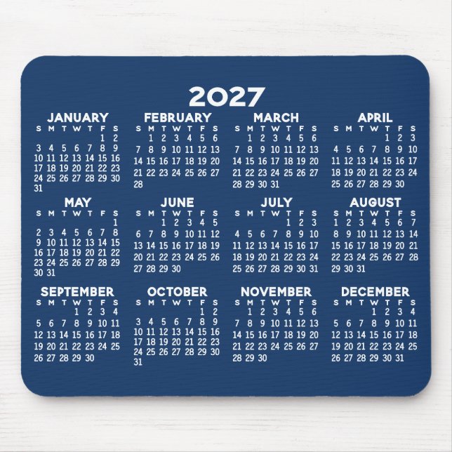 Kalender der ganzjährigen Ansicht - horizontal Mousepad (Vorne)