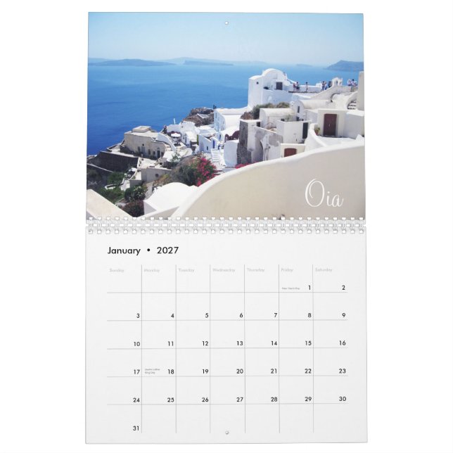 Kalender der griechischen Inseln (Jan 2027)