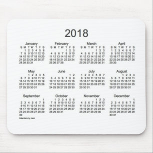 Kalender der Holzkohlen-2018 und des Weiß durch Mousepad