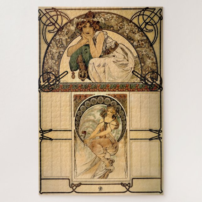 Kalender der Kirschblüten von Mucha Puzzle (Vertikal)