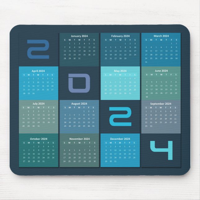 Kalender der Maus 2024 Mousepad (Vorne)