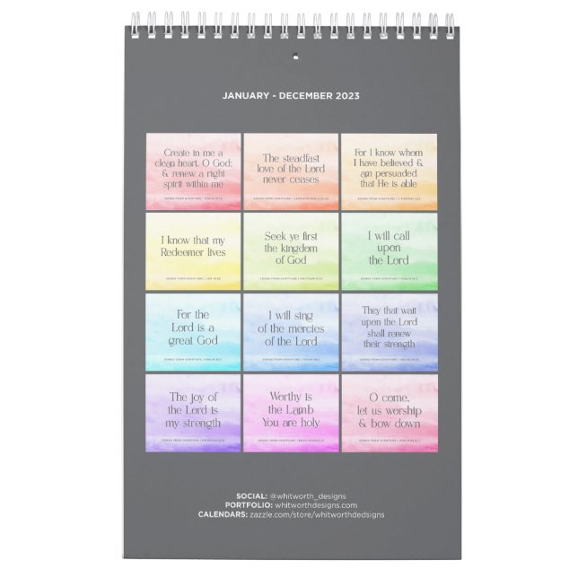 Kalender der Verse 2023 (Rückseite)