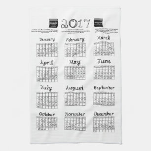 Kalender des geschirrtuch