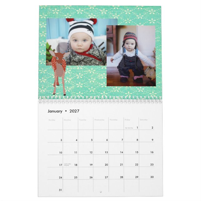 Kalender des Graus des Zoo-2012 (Jan 2027)