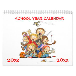 Kalender des roten Schuljahres für Kinder