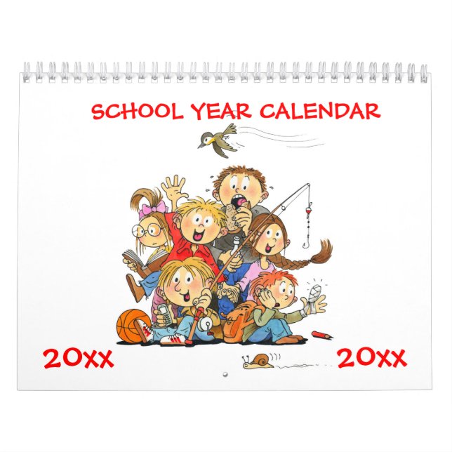 Kalender des roten Schuljahres für Kinder (Titelbild)