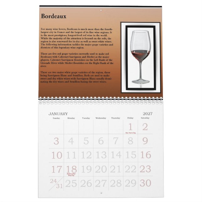 Kalender des Wein-2010 (Jan 2027)