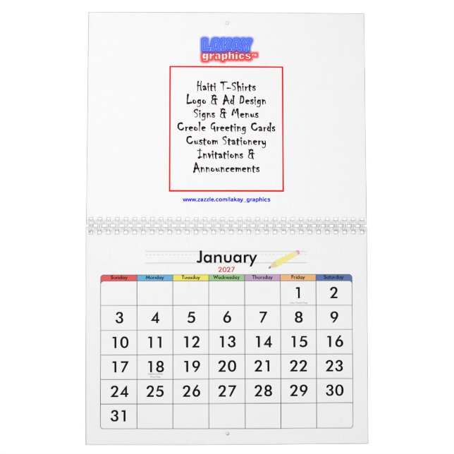 Kalender-Entwurf Kalender (Jan 2027)