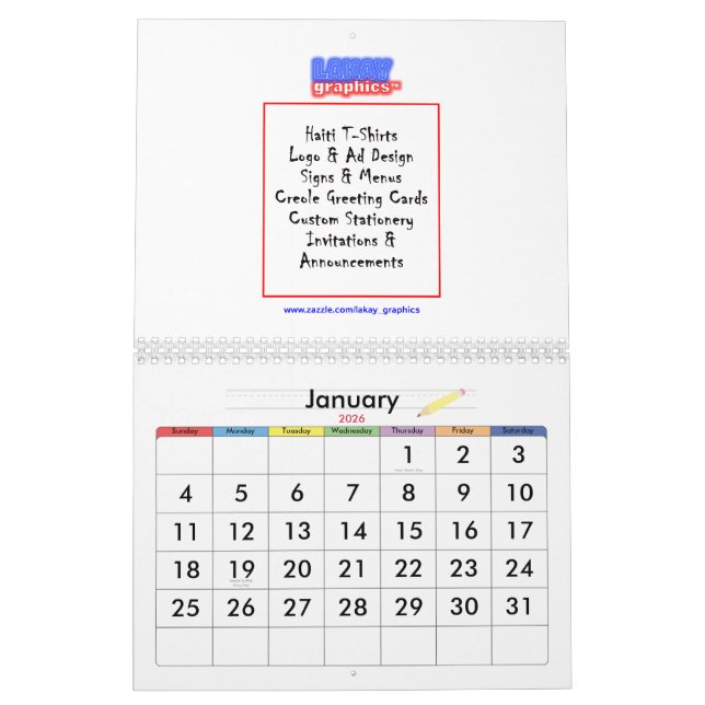 Kalender-Entwurf Kalender (Jan 2026)