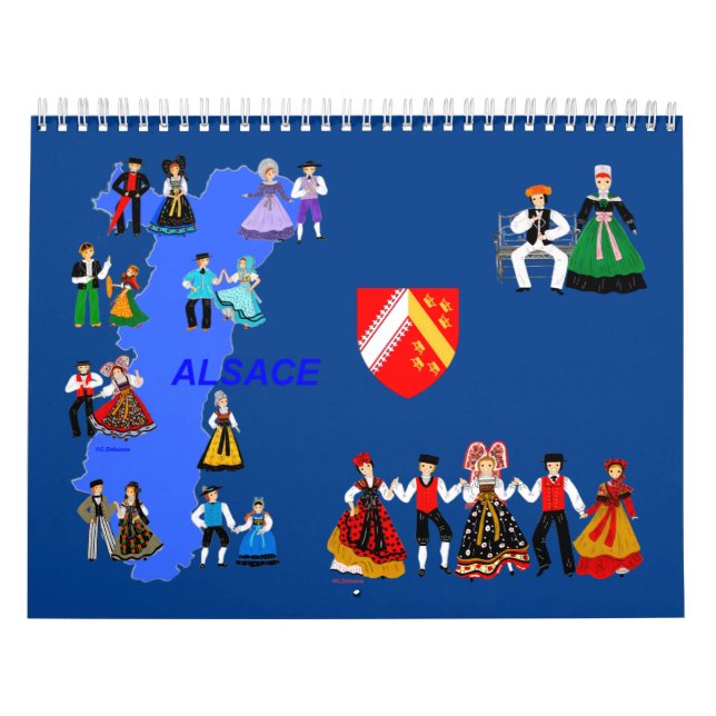 Kalender, Folklore d'Alsace, Frankreich Kalender (Titelbild)