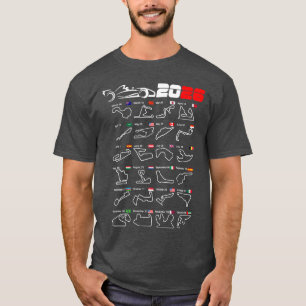 Kalender Formel Rennwagen 2026 Rennbahnen v2 T-Shirt