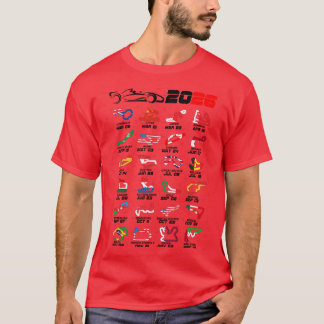 Kalender Formelrennwagen 2026 Rennstrecken Farben T-Shirt