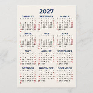 Kalender für das gesamte Jahr 2027 Ihre Farben Ein Programm
