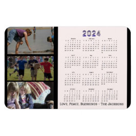 Kalender für Fotografien der Neujahrsfamilie 2024  Magnet