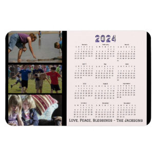 Kalender für Fotografien der Neujahrsfamilie 2024 Magnet