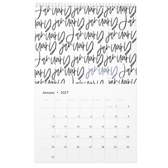 Kalender für moderne Stifte (Jan 2027)