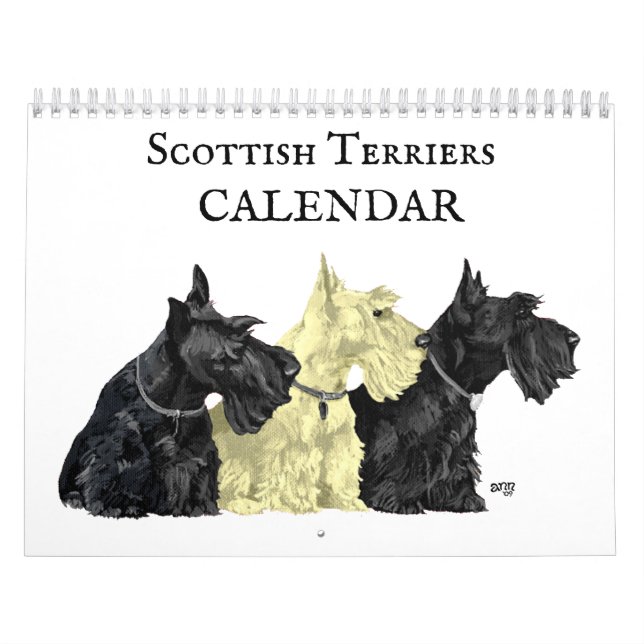 Kalender für Rad- und Schwarze SCOTTIES (Titelbild)