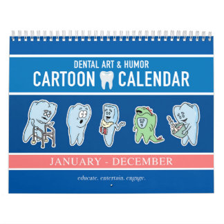 Kalender für zahnärztliche Comicen und Cartoon