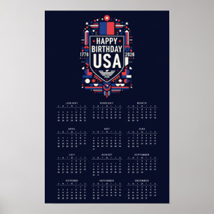 Kalender Glückwunsch Geburtstag USA 250 Poster