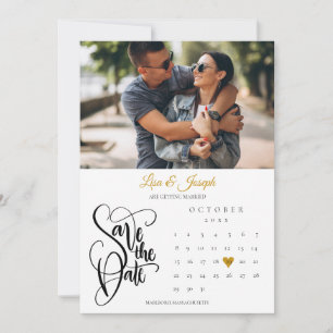 Kalender Gold Herz Foto Save The Date