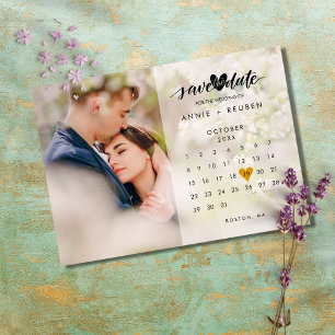 Kalender Gold Liebe Herz Foto Termin vormerken Postkarte