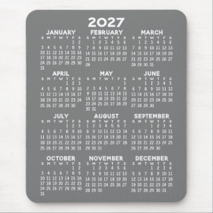 Kalender - grauer Hintergrund - Vertikal Mousepad