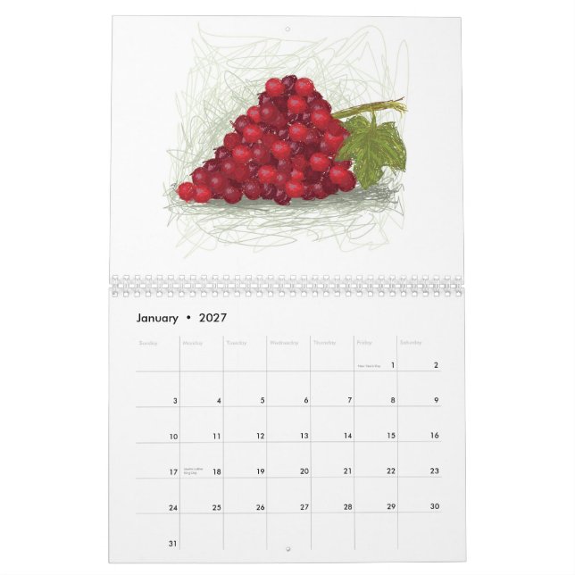 Kalender I mit 2013 Früchten (Jan 2027)