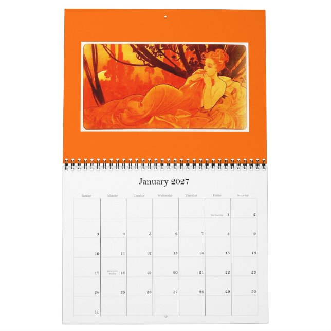 Kalender-Klassisch/Vintag-Alphonse Mucha Kalender (Jan 2027)
