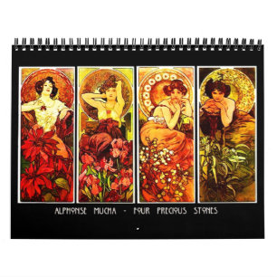 Kalender-Klassisch/Vintag-Alphonse Mucha Kalender