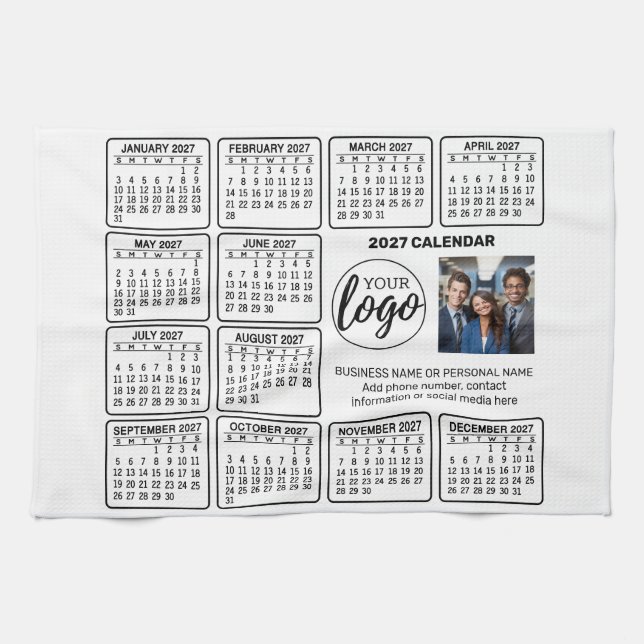 Kalender - Logo, Foto Geschirrtuch (Horizontal)