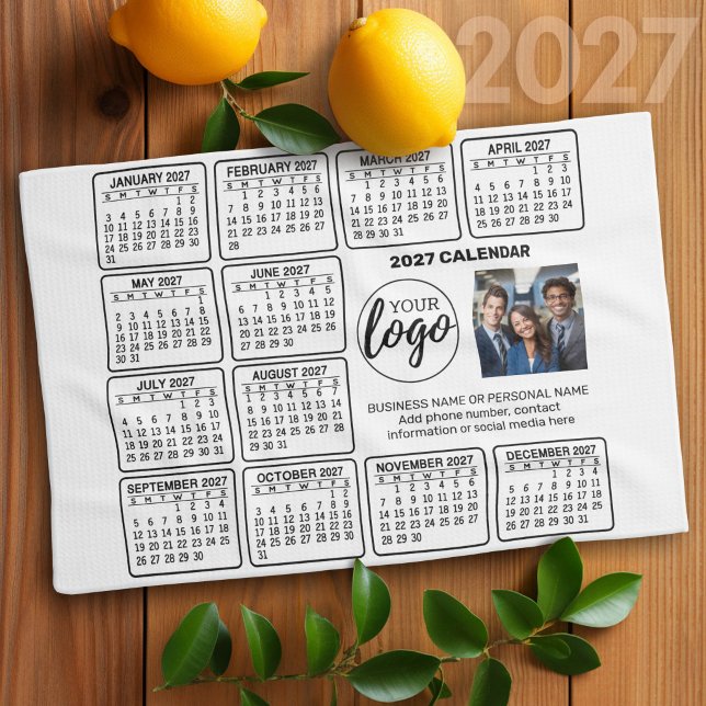 Kalender - Logo, Foto Geschirrtuch (2027 Calendar on a Kitchen Towel)
