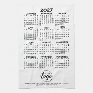 Kalender - Logo, Geschäftswerbung Geschirrtuch