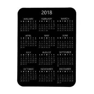 Kalender-Magnet 2018 - Schwarz Magnet