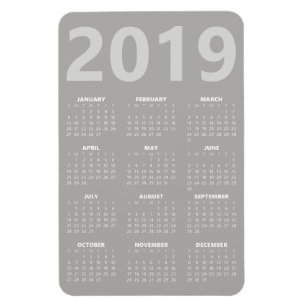 Kalender-Magnet 2019 - leicht grau Magnet