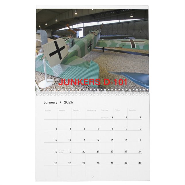 Kalender mit 2013 Flugzeugen (Jan 2026)