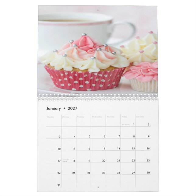 Kalender mit 2013 kleinen Kuchen (Jan 2027)