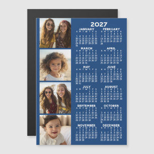 Kalender mit 4-Foto-Collage-Magnetkarte Magnetkarte