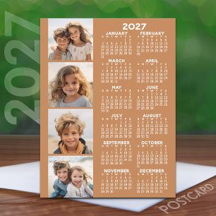 Kalender mit 4 Foto Collage - Terra Cotta Postkarte