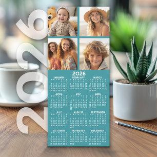 Kalender mit 4 FotoCollage - Blue Card