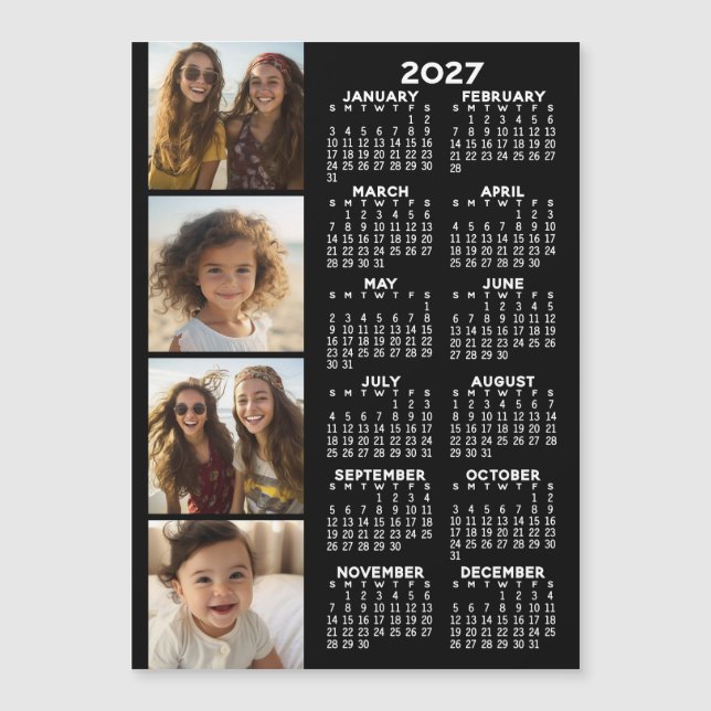Kalender mit 4 Fotocollagen Magnetkarte (Vorderseite)