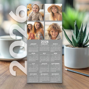 Kalender mit 4 Fotomaterial - Grau - Karte