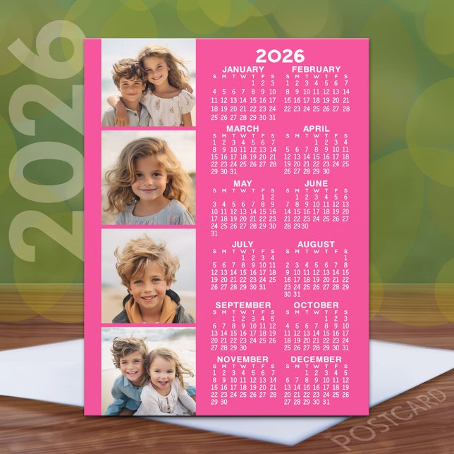 Kalender mit 4 Fotomaterial Postkarte (2026 Calendar Postcard)