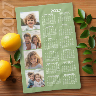 Kalender mit 4 Fotomaterial - Seite Grün Geschirrtuch