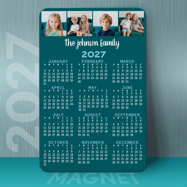 Kalender mit 4 Fotos Magnet (2027 Calendar on a Magnet)